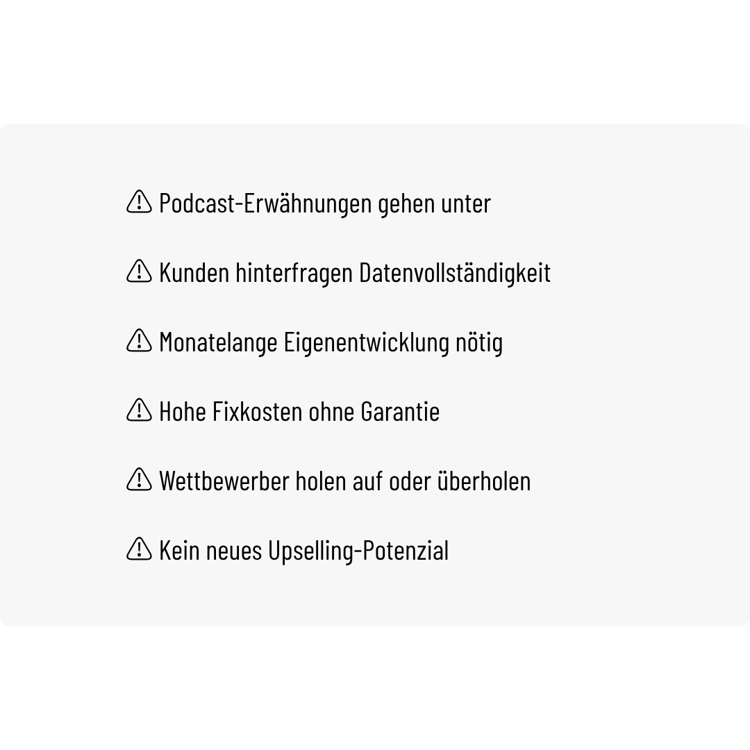 Ohne PODMON API - Nachteil